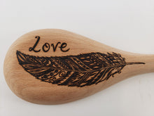 Load image into Gallery viewer, Wooden Spoon - Tribal/Indigenous Feather
